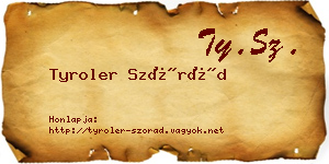 Tyroler Szórád névjegykártya