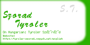 szorad tyroler business card